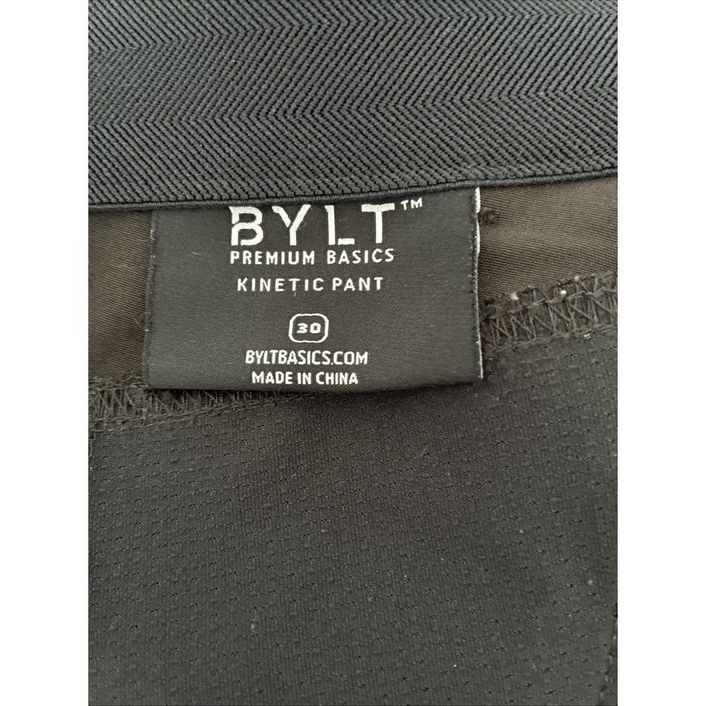 Bylt Pants Men Size 30x30 Black Kinetic Pant Slim Stretch Versatile Quick Dry - Picture 7 of 8
